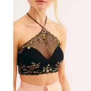 Bout You Embroidered Top Brami Free People Intimately Black Lace Ruched Back Sm